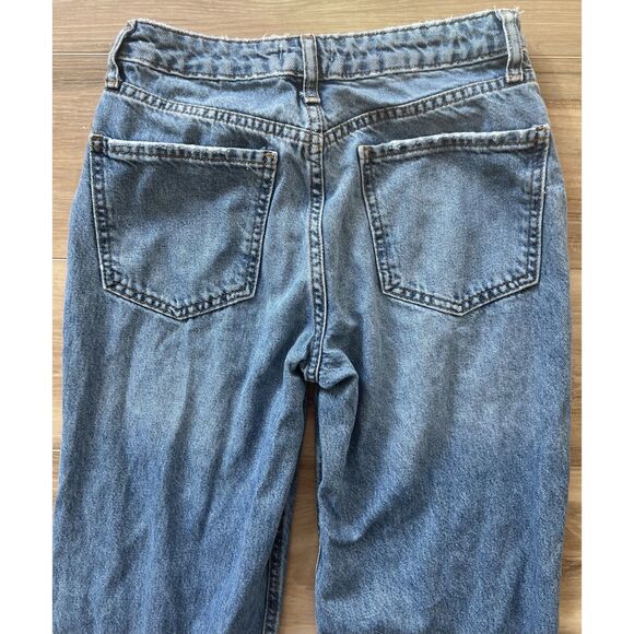 sz 24 Teen Girl Button Fly Distressed Denim Blue Jeans by Forever 21 - Picture 6 of 9